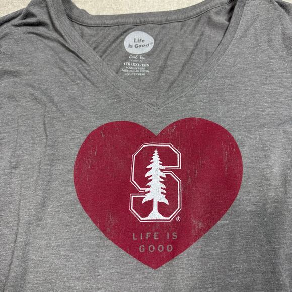 Life is Good Women's Long Sleeve Gray Stanford University‎ Classic Fit XXL - Picture 3 of 7